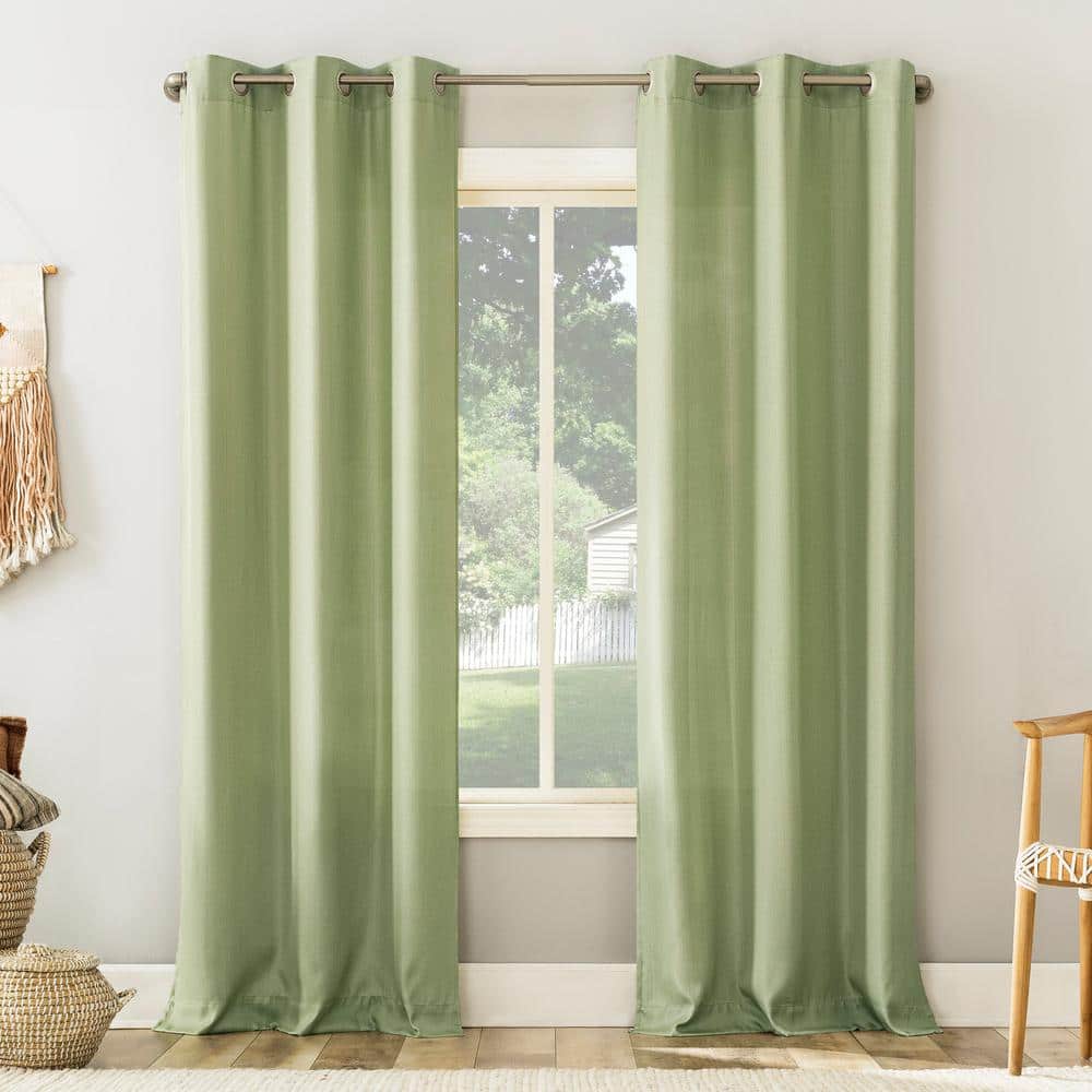Valerie Heathered Texture Sage Green Polyester 40 in. W x 84 in. L Grommet Light Filtering Curtain (Single Panel) price history on PriceWatchPro