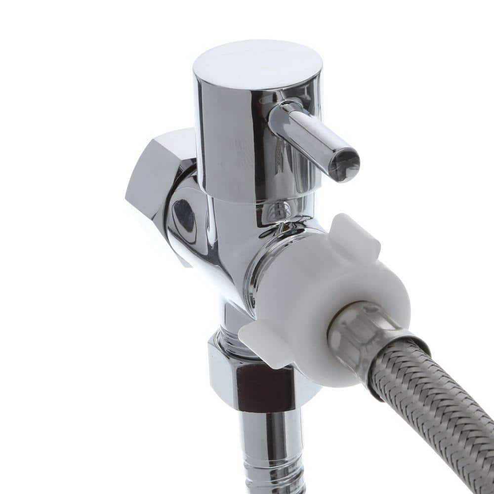Chrome Handheld Bidet Sprayer with Brass Valve and Steel Supply Line