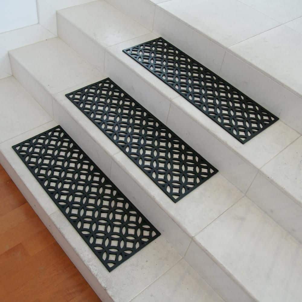 Azteca Black Rubber Non-Slip Stair Treads Set of 6