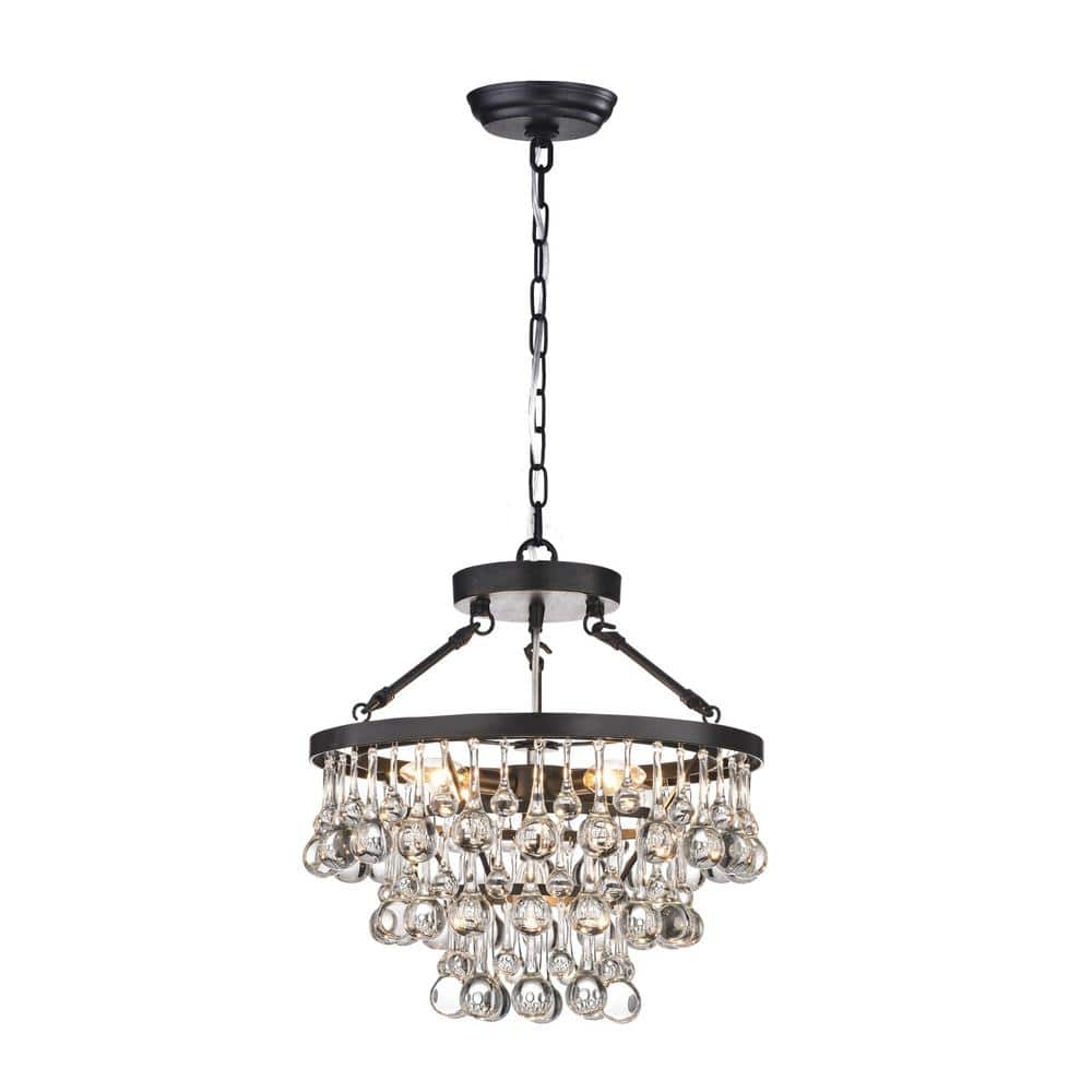 KINWELL Modern 5-Light Black and Brown Finish Chandelier BSC-GS017-DBN ...