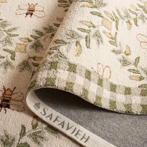 SAFAVIEH Chelsea Ivory/Green 8 ft. x 10 ft. Border Area Rug HK55A