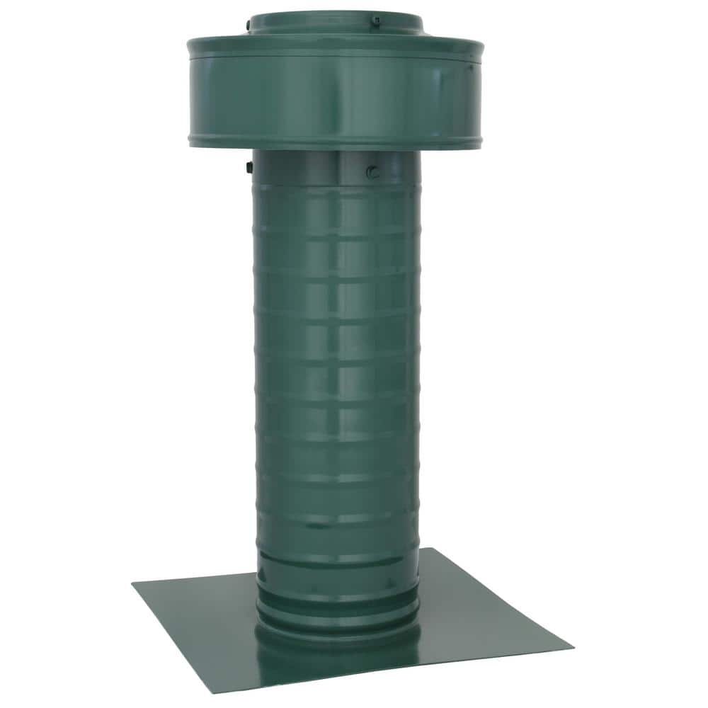 Keepa Vent 4 in. Dia 12 sq. in. NFA Aluminum Finish Static Roof Vent for Flat Roofs with 11 in. High Collar in Green price history on PriceWatchPro