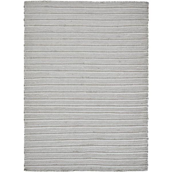 Notre Dame Design Oli – Ivory and Grey 9 ft. 10 in. x 13 ft. 1 Wool and Cotton blend Hand Woven Area Rug