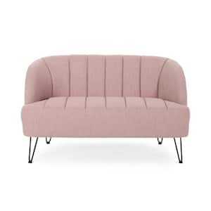 Lupine 49.5 in. Light Blush/Black Polyester 2-Seater Loveseat with Slope Arms