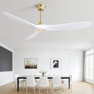 60 in. Indoor/Outdoor Modern Gold Ceiling Fan without Light 6-Speed Remote Control