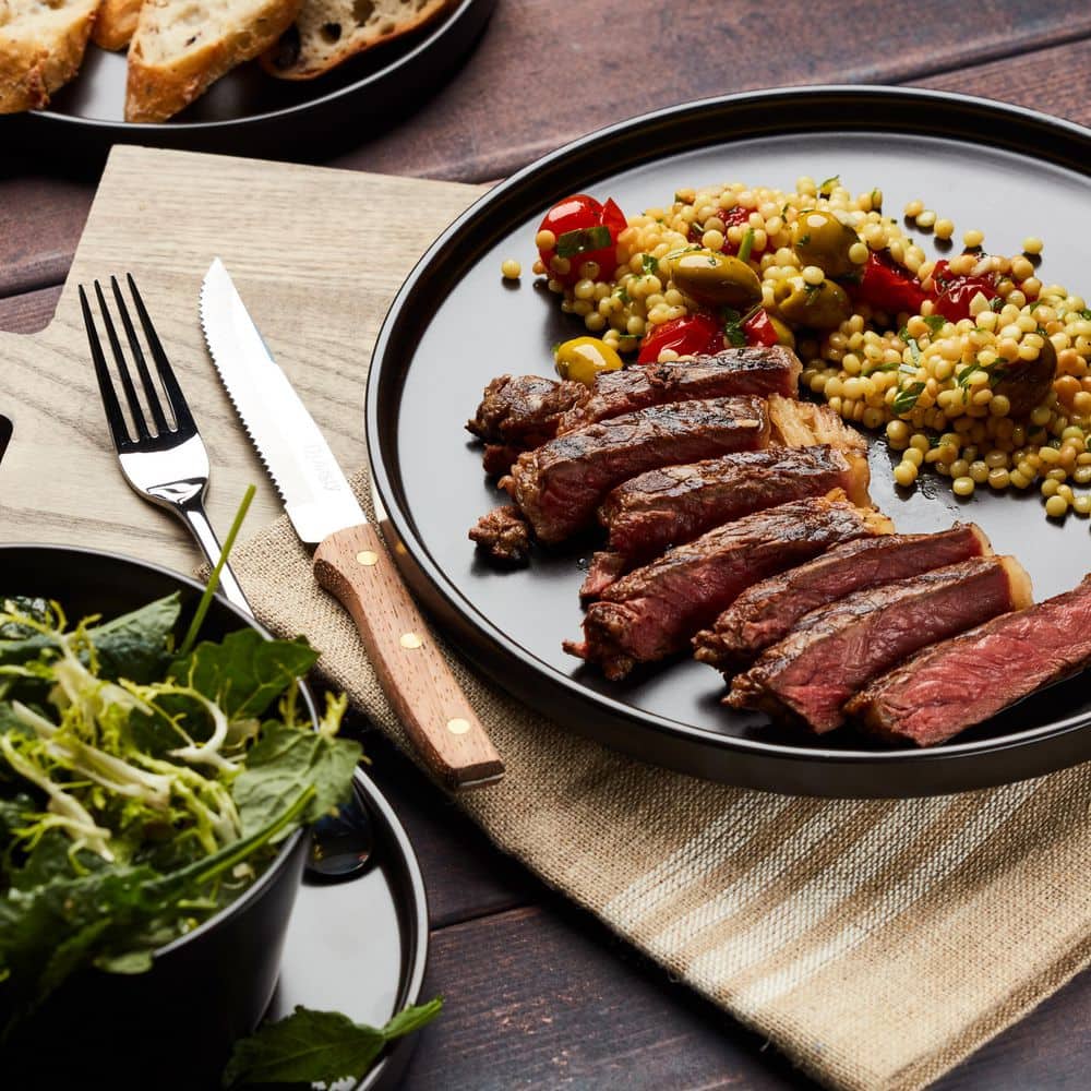 Matte Black Porcelain 16-Piece Outdoor Dinnerware Set