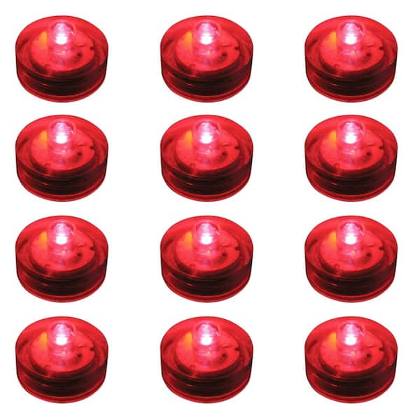 LUMABASE Red Submersible LED Lights (Box of 12)