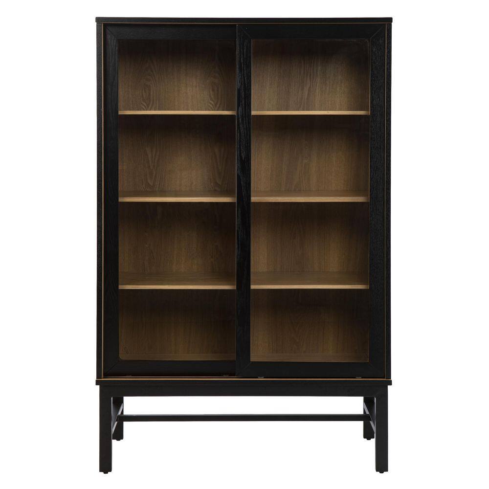 SEI FURNITURE Hearzly Black Cabinet With Spacious Shelves HD109381 ...