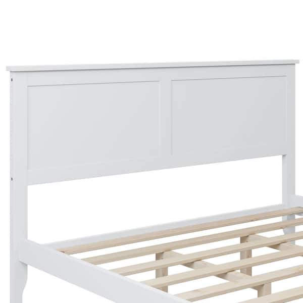 ANBAZAR Modern White 60 in. W Queen Size Platform Bed with Headboard and  Footboard Wood Platform Bed Frame with Support Legs 01584ANNA-K - The Home  Depot
