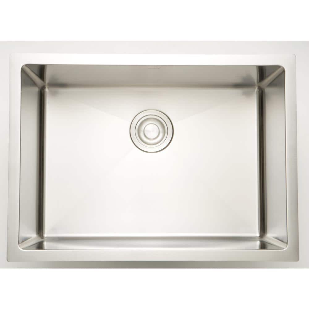 27 in. W x 20 in. D Undermount Chrome Laundry/Utility Sink with 1-Bowl and 