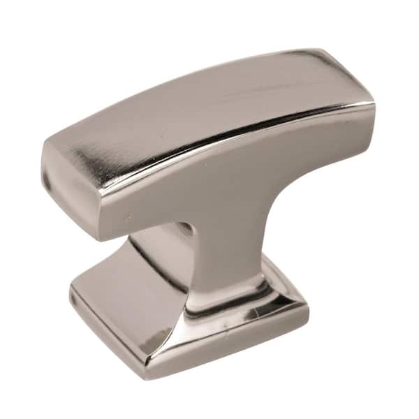 Amerock Westerly 1-5/16 in. L (33 mm) Polished Nickel Square Cabinet Knob