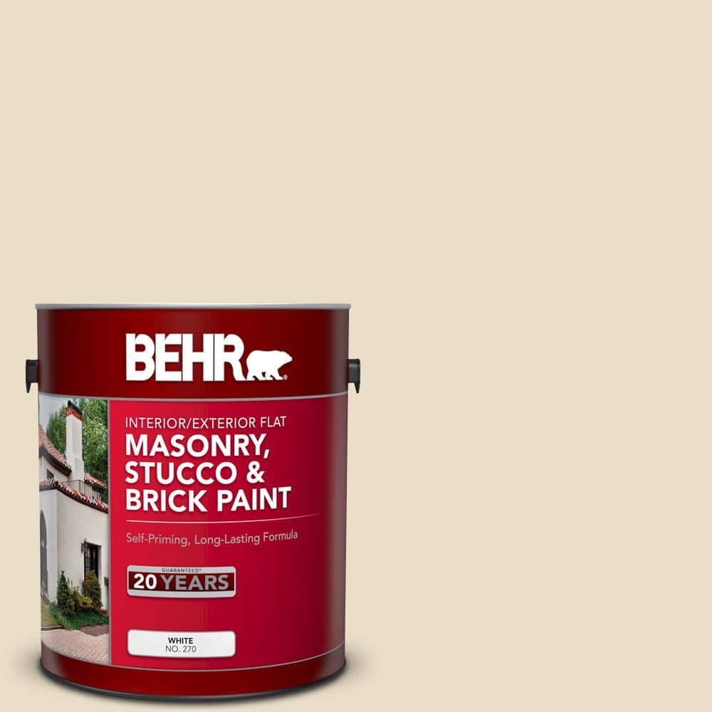 1 gal. #710C-2 Raffia Cream Flat Interior/Exterior Masonry, Stucco and Bric