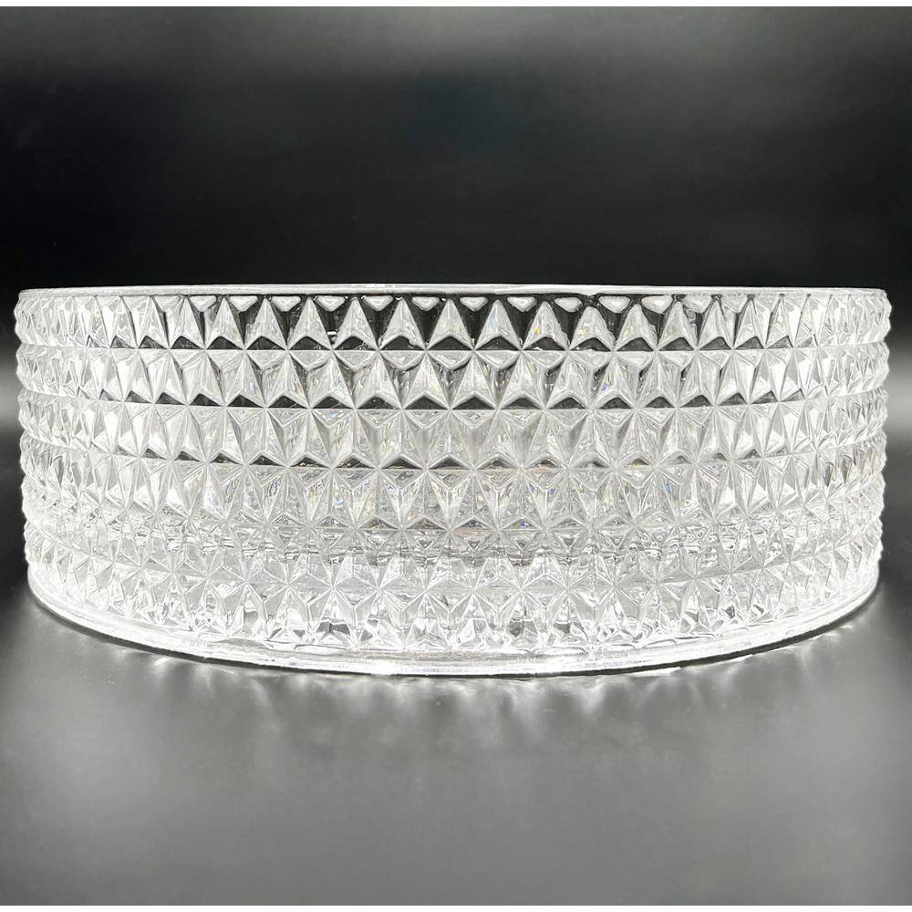 Crystal Clear Textured Glass Circular Bathroom Vessel Sink