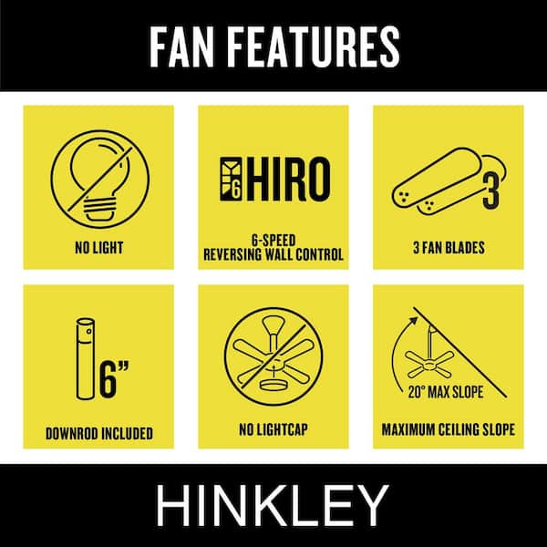 HINKLEY Swell 80.0 in. Indoor/Outdoor Heritage Brass Ceiling Fan