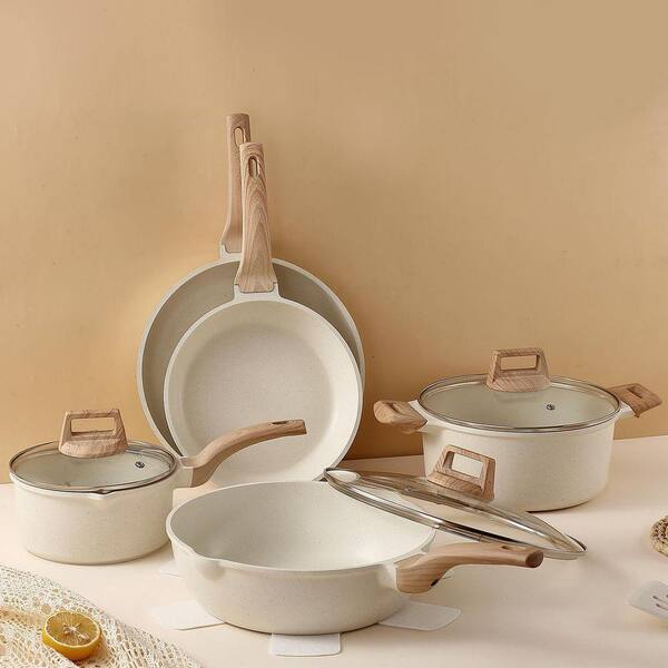 d.b. Pétillant Weiss LEDE DD様セット Lynzavix 18 Piece Nonstick Ceramic Cookware Set Induction