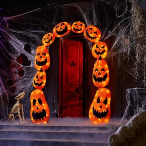 7.5 ft. Tinsel Plug-In LED Pumpkin Archway