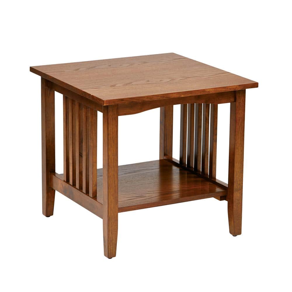 Sierra 20" Brown Wood End Table with Storage Shelf