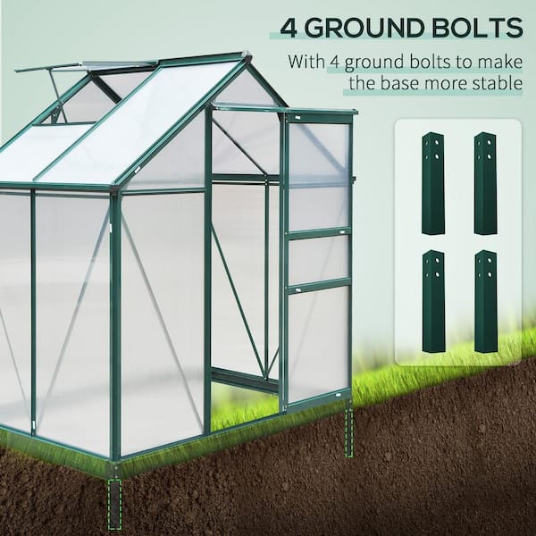 Outsunny 4 ft. x 6 ft. x 7 ft. Aluminum Polycarbonate