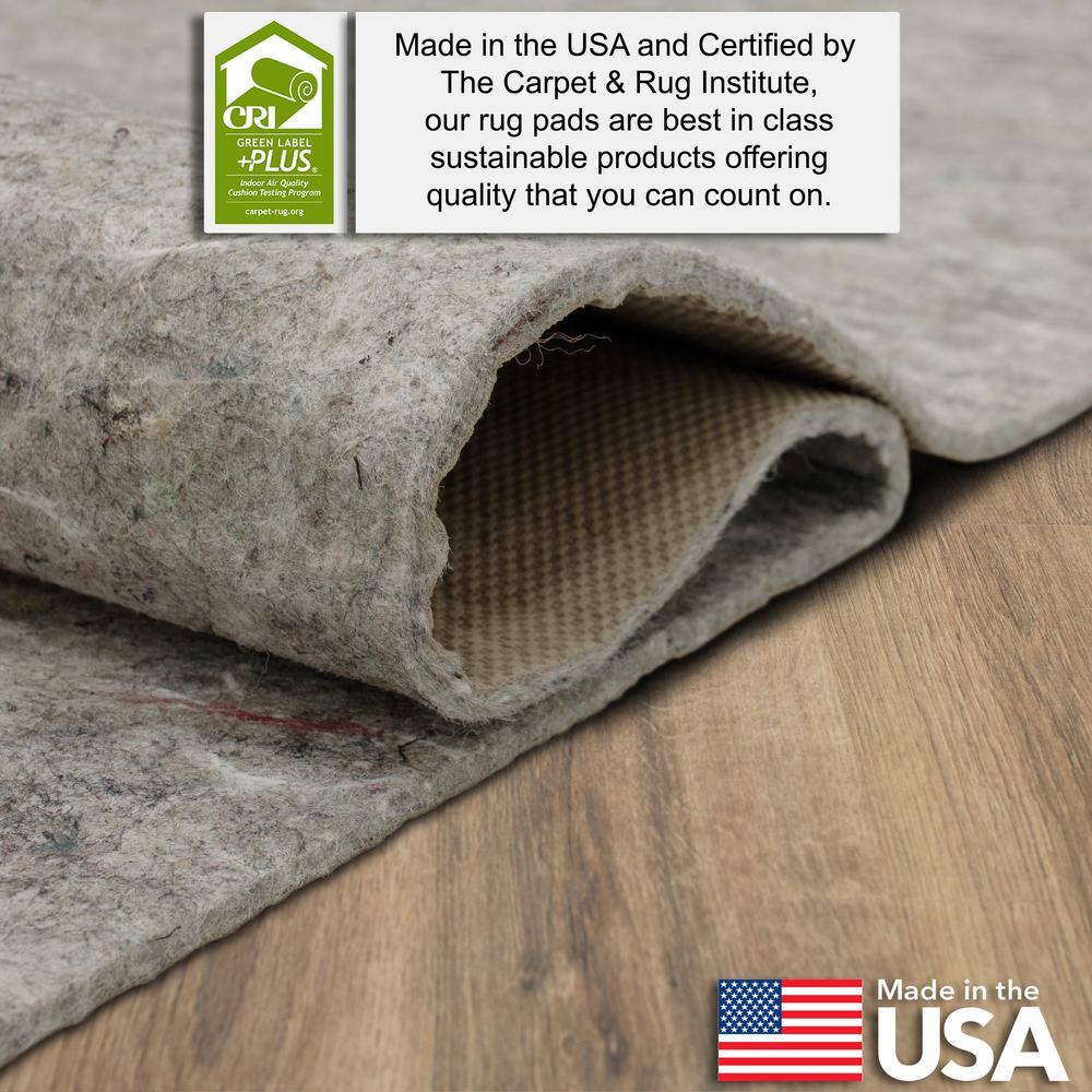 7'6" x 10' Gray Recycled Synthetic Dual Surface Rug Pad