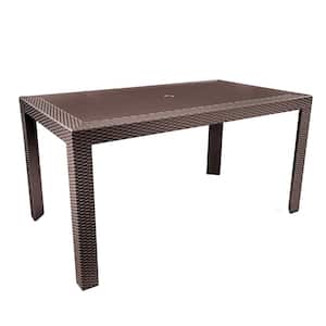 Mace Brown Rectangle Plastic Outdoor Dining Table