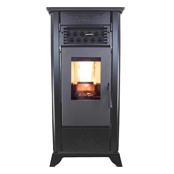 Pellet Stove Freestanding - Wi-Fi Control, Heats up to 1800 sq. ft. - Black Vintage Edition