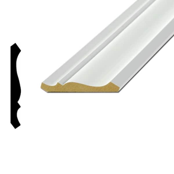 American Wood Moulding LWM47 9/16 in. x 4-5/8 in. x 96 in. Primed Medium Density Fiberboard MDF Crown Moulding