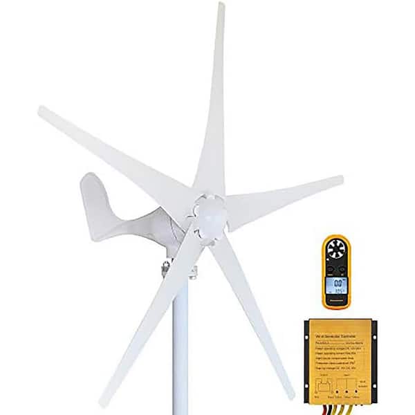 Unbranded Wind Turbine Generator Kit 400W 12V 5 Blade with Charge Controller Carbon Fiber Blades Low Wind Start for RV Plastic