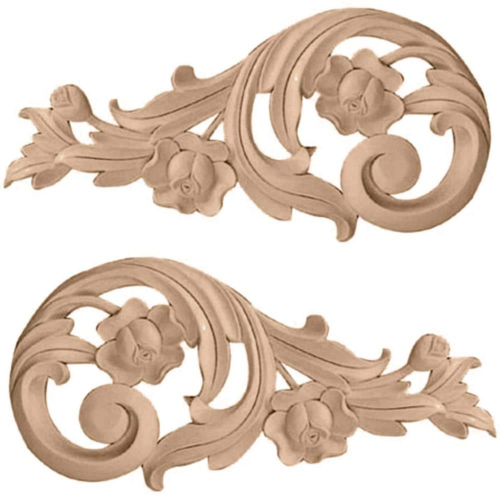 3/4 in. x 9-3/4 in. x 4-3/4 in. Unfinished Wood Alder Medium Rose Scrolls price history on PriceWatchPro