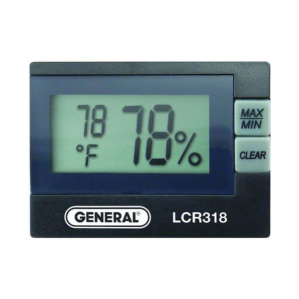 Mini Electronic Thermometer, Hygrometer, Magnetic, Adhesive, Lcd