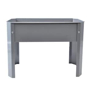 Gray Steel Elevated Garden Bed Elevated Outdoor Flowerpot Box Suitable for Vegetable and Flower