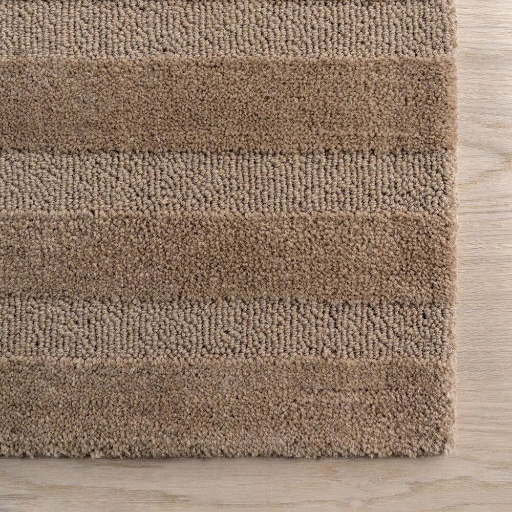 Vestry Brown Handmade Wool Rectangular Striped Area Rug, 3' x 5'