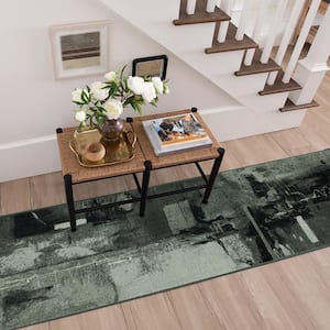 Fusion Grey 2 ft. 6 in. x 10 ft. Abstract Runner Rug
