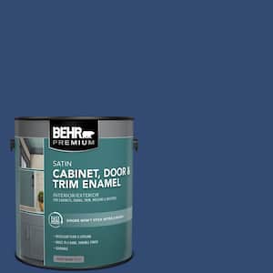 1 gal. #S-H-580 Navy Blue Satin Enamel Interior/Exterior Cabinet, Door & Trim Paint