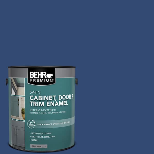 BEHR PREMIUM 1 gal. #S-H-580 Navy Blue Satin Enamel Interior/Exterior Cabinet, Door & Trim Paint