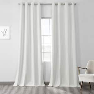 Starlight Off White Thermal Cross Linen Weave Grommet Blackout Curtain - 50 in. W x 108 in. L (1 Panel)