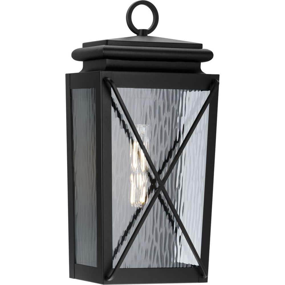Wakeford Textured Black Steel Outdoor Wall Lantern