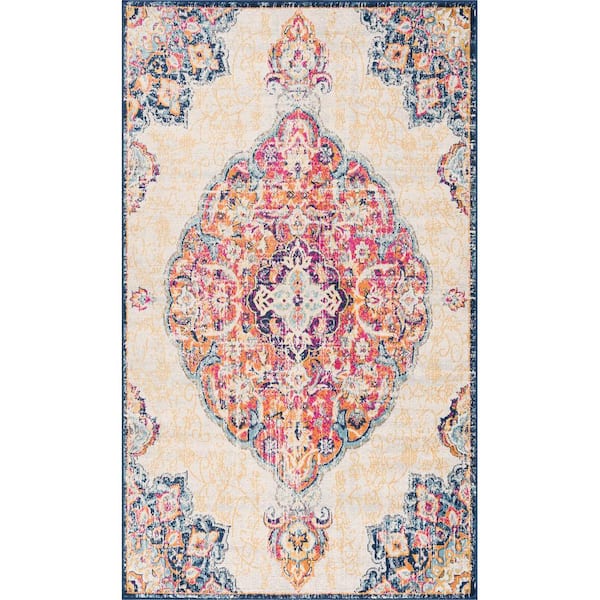Savannah Cream 6 ft. 7 in. x 9 ft. 7 in. Traditional Area Rug