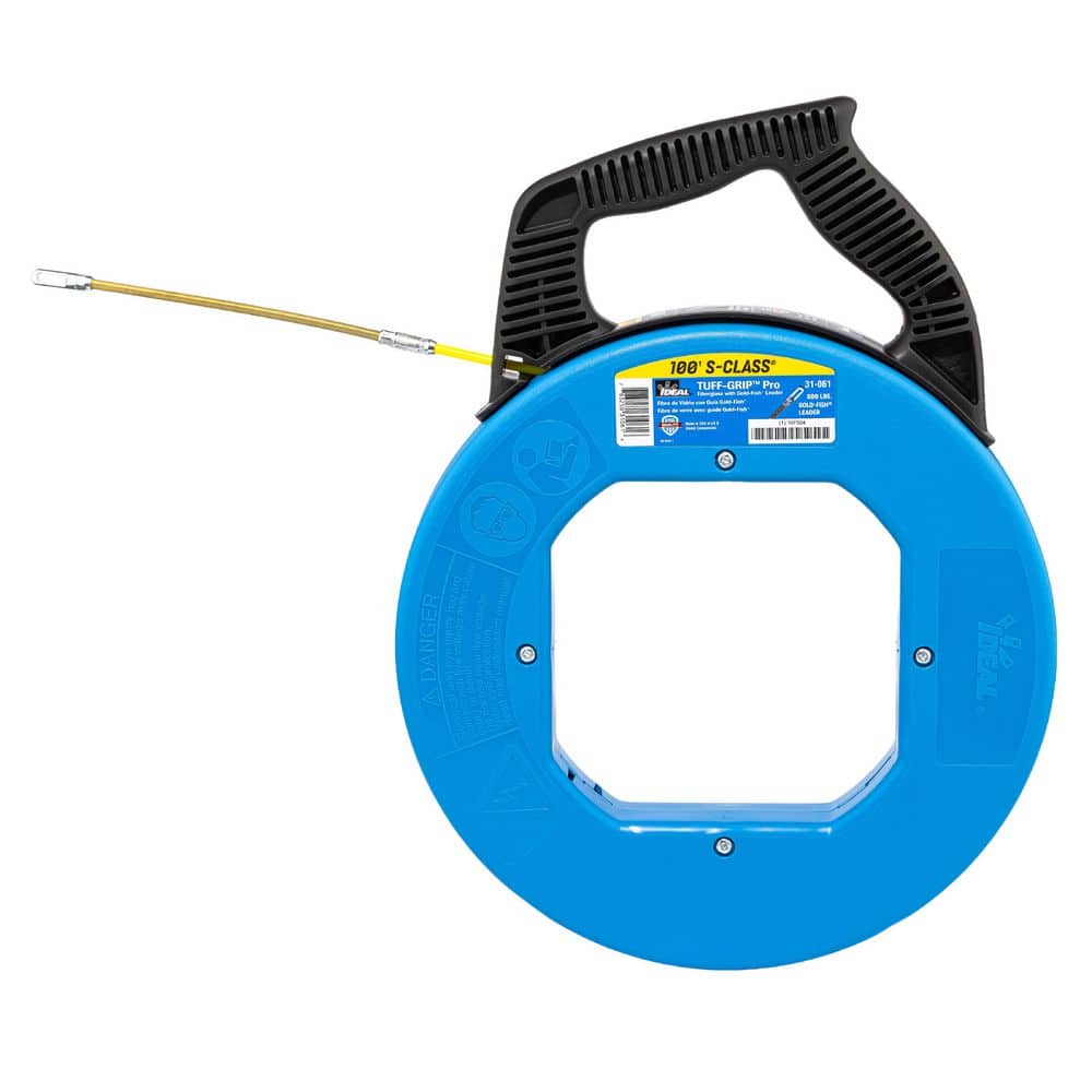 IDEAL Tuff-Grip Pro 100 ft. x 3/16 in. S-Class Fish Tape with Leader 31 ...