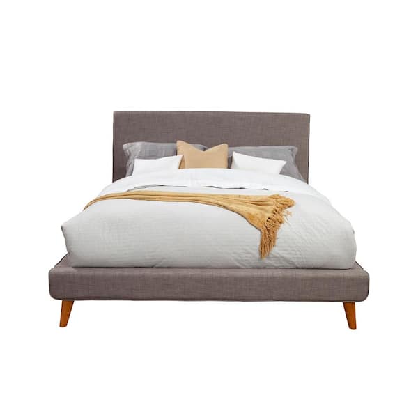 Britney Gray Wood Frame King Platform Bed