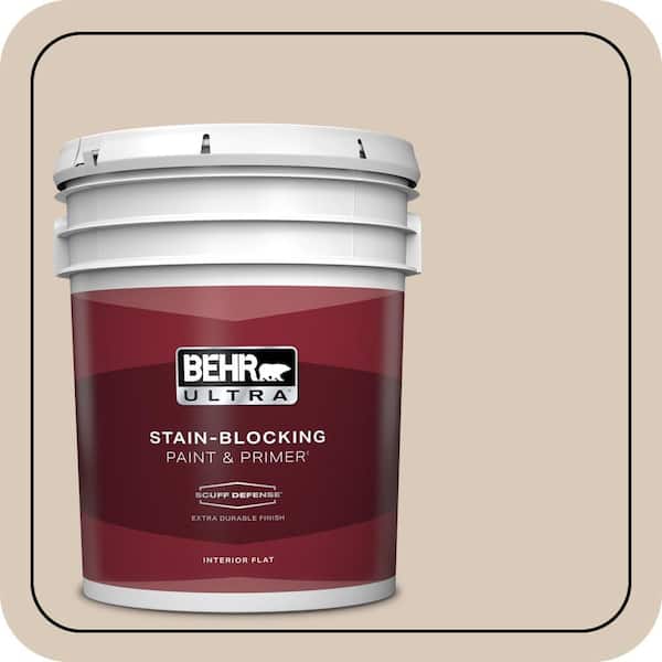 BEHR ULTRA 5 gal. #ICC-22 Haze Extra Durable Flat Interior Paint & Primer