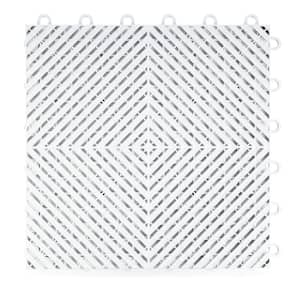 Ribtrax Smooth Home 12 in. W x 12 in. L Artic White Polypropylene Tile Flooring (10-Pack)