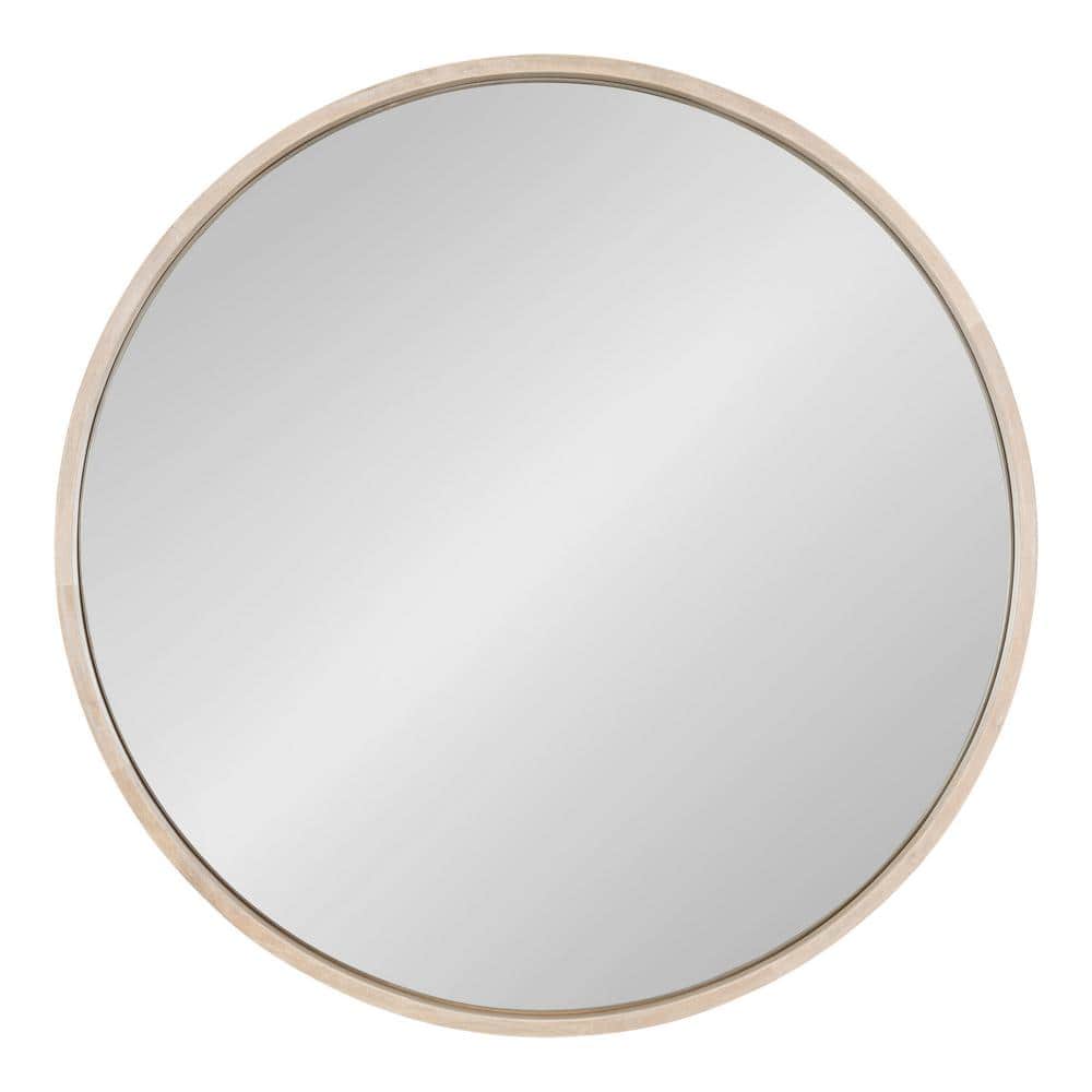 Valenti 28" White Solid Wood Round Vanity Mirror