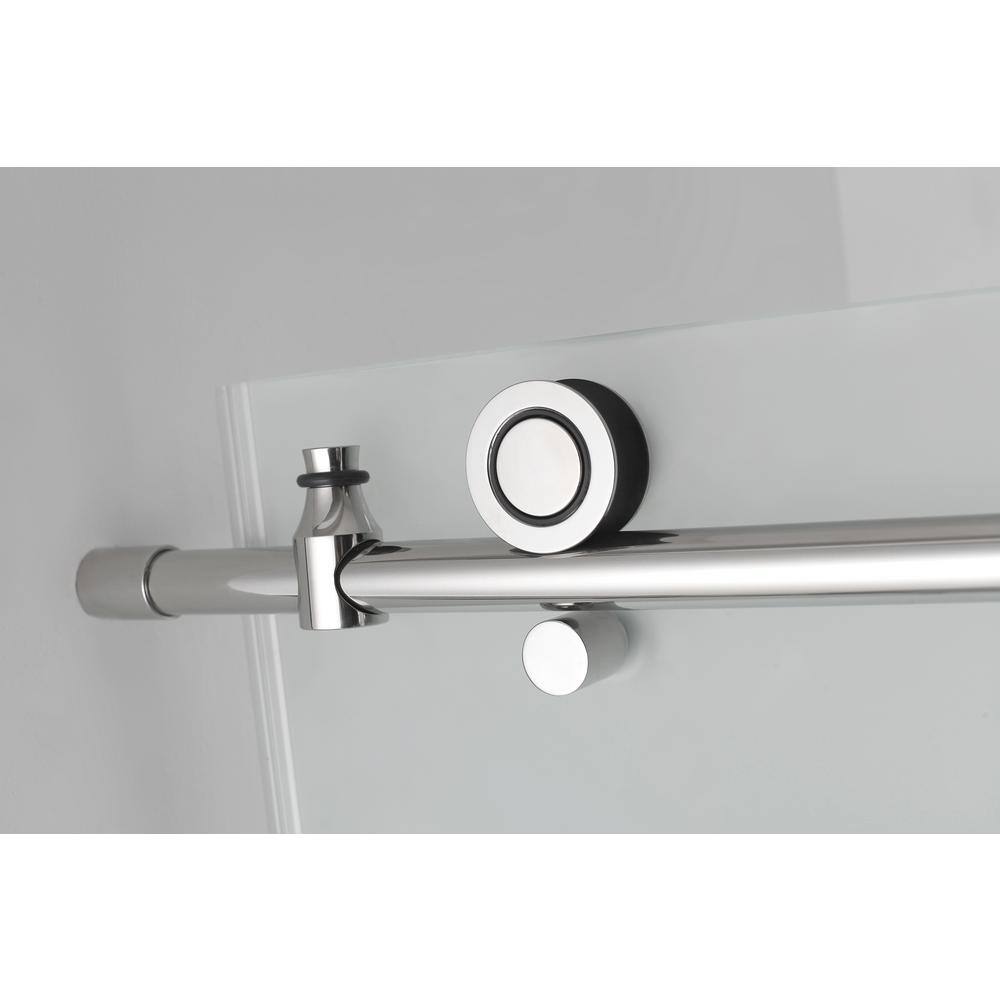 Coraline XL Polished Chrome Frameless Sliding Shower Enclosure with Frosted Glass
