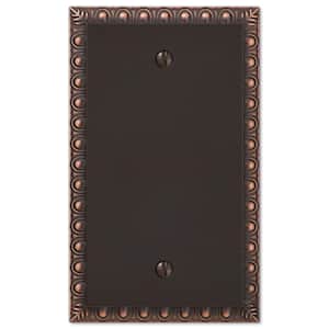 Antiquity 1 Gang Blank Metal Wall Plate - Aged Bronze