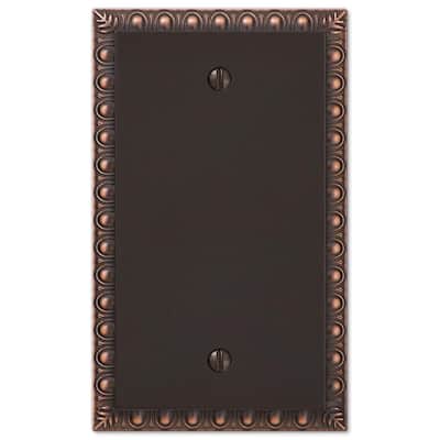 Antiquity 1 Gang Blank Metal Wall Plate - Aged Bronze