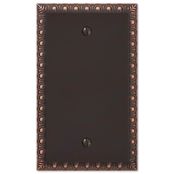 AMERELLE Antiquity 1 Gang Blank Metal Wall Plate - Aged Bronze