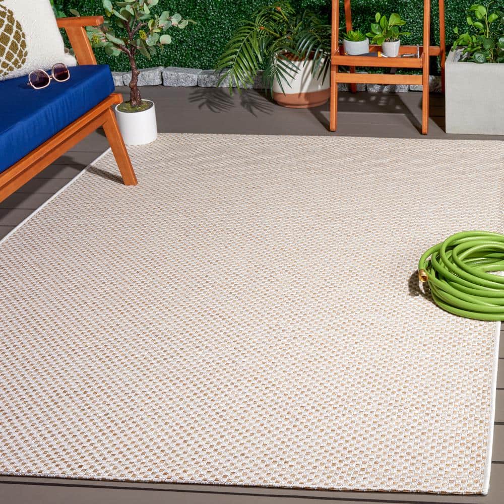 Sisal All-Weather 7 ft. x 10 ft. Ivory/Natural Solid Woven Geometric Indoor/Outdoor Area Rug price history on PriceWatchPro