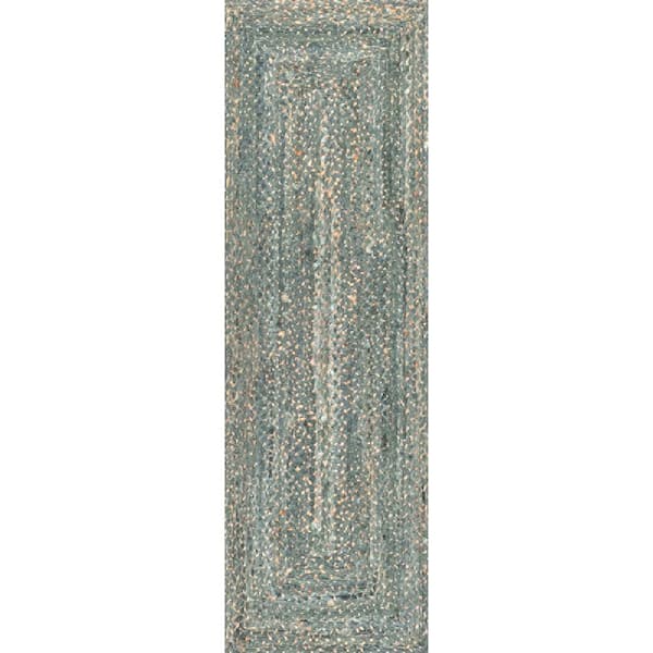 Otelia Solid 2 ft. x 6 ft. Jute Green Indoor Runner