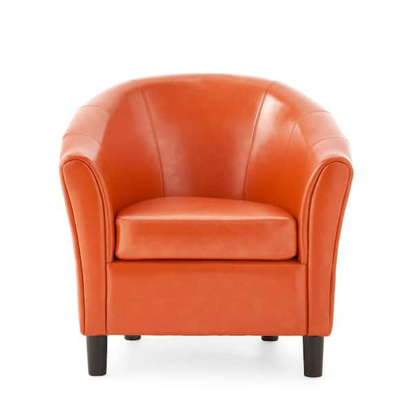 leather chairs orange