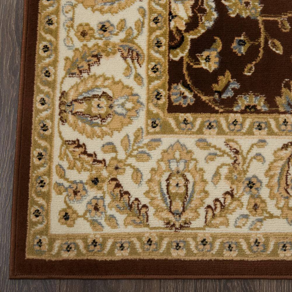 Lizette Brown and Ivory Rectangular Synthetic Area Rug